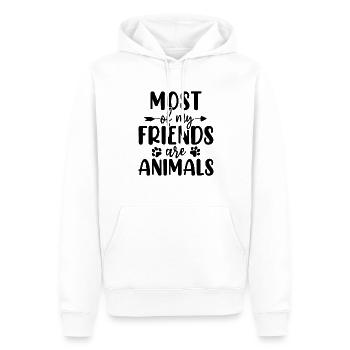 Die meisten meiner Freunde sind Tierheim - Männer Premium Bio Hoodie - Weiß - Vorne - Nico (187cm)
