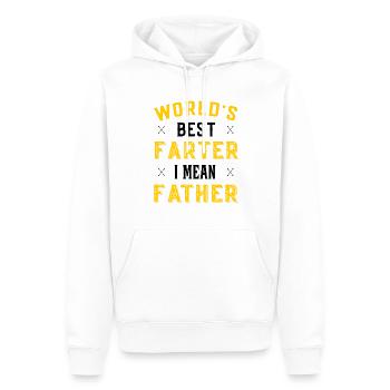 Vatertag - Worlds best Farter I mean Farther - Männer Premium Bio Hoodie - Weiß - Vorne - Nico (187cm)