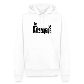 Der Katzenpapa - Katzen Papa - Katzen Vater - Männer Premium Bio Hoodie - Weiß - Vorne - Nico (187cm)
