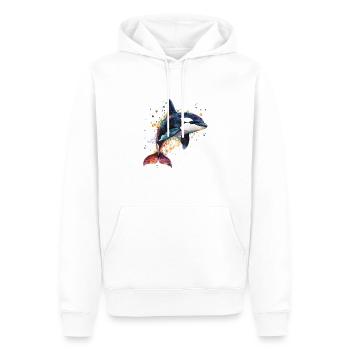 Orca - Männer Premium Bio Hoodie - Weiß - Vorne - Nico (187cm)