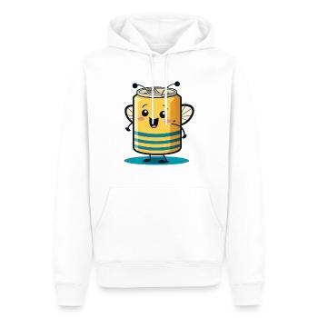 Bee la canette de bière - Sweat à capuche Premium bio Homme - blanc - Devant - Nico (187cm)
