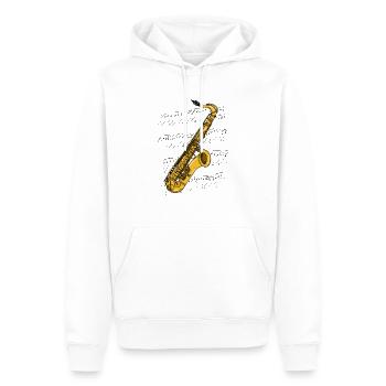 Saxophone Sax Player Saxophonist Jazz Musician - Men’s Premium Organic Hoodie - white - Front - Nico (187cm)