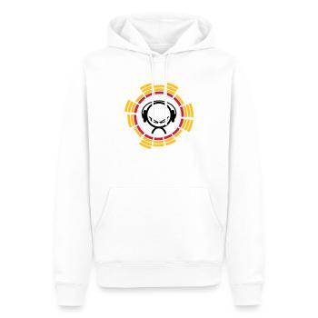 equalizer - Männer Premium Bio Hoodie - Weiß - Vorne - Nico (187cm)