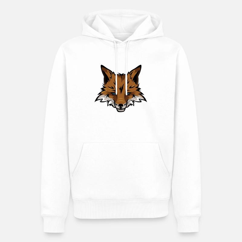 fox - Sweat à capuche Premium bio Homme - blanc
