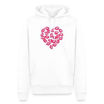 Kisses Vintage Graffiti Style - Männer Premium Bio Hoodie - Weiß - Vorne - Nico (187cm)