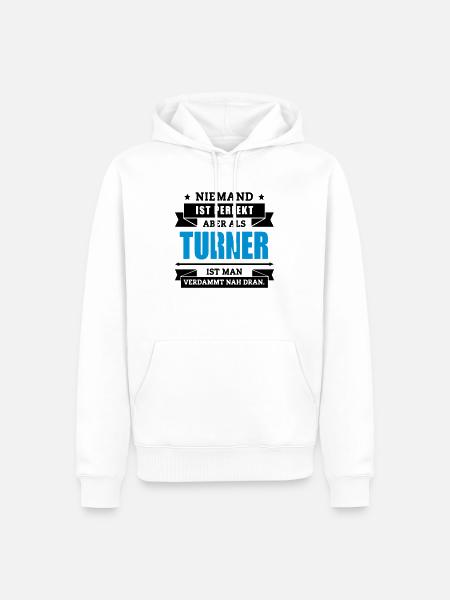 Funshirt Turner - Männer Premium Bio Hoodie - Weiß