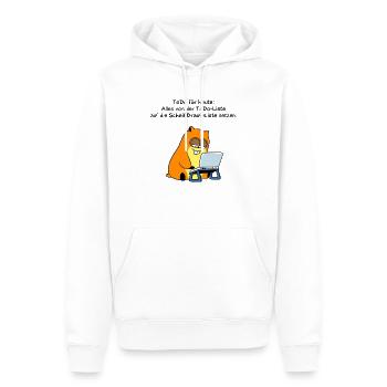 ToDo - Männer Premium Bio Hoodie - Weiß - Vorne - Nico (187cm)