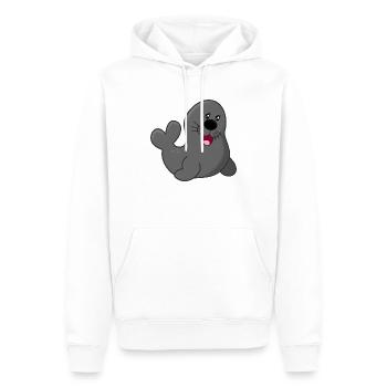 Seehund - Männer Premium Bio Hoodie - Weiß - Vorne - Nico (187cm)