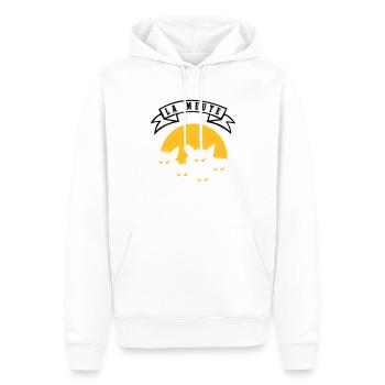 die Packung - Männer Premium Bio Hoodie - Weiß - Vorne - Nico (187cm)