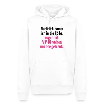 Natürlich komm ich in die Hölle Prinzessin Fee VIP - Männer Premium Bio Hoodie - Weiß - Vorne - Nico (187cm)