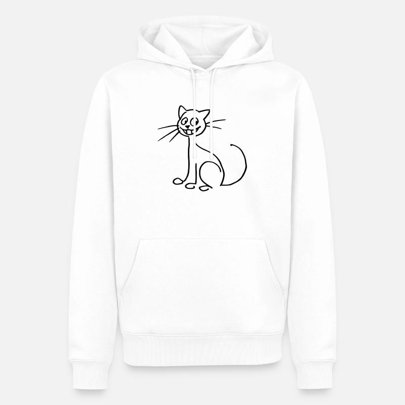 Katze - Männer Premium Bio Hoodie - Weiß