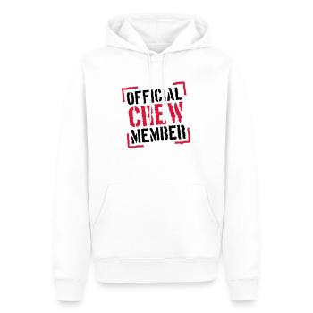 Official Crew Member Stamp Design - Sweat à capuche Premium bio Homme - blanc - Devant - Nico (187cm)