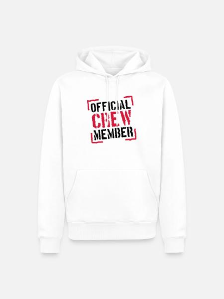 Official Crew Member Stamp Design - Men’s Premium Organic Hoodie - white