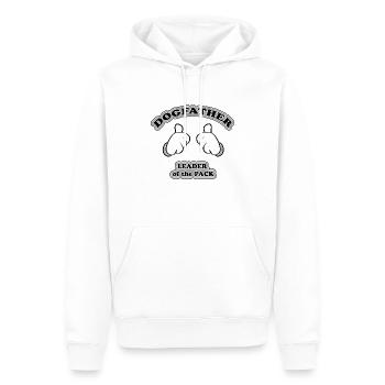 dogfather - leader of the pack - Sweat à capuche Premium bio Homme - blanc - Devant - Nico (187cm)