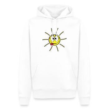 Gesicht - Sonne - Männer Premium Bio Hoodie - Weiß - Vorne - Nico (187cm)