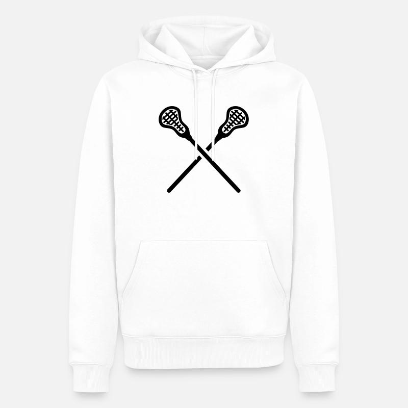 Lacrosse - Männer Premium Bio Hoodie - Weiß