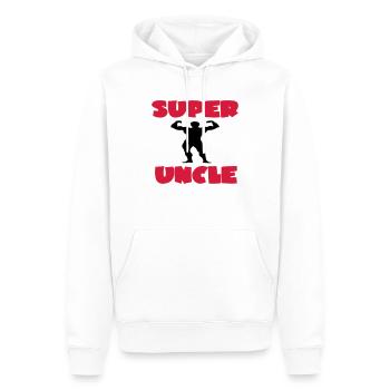 Super uncle - Men’s Premium Organic Hoodie - white - Front - Nico (187cm)