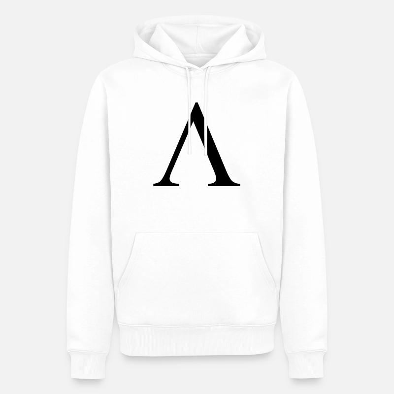 Lambda - Männer Premium Bio Hoodie - Weiß