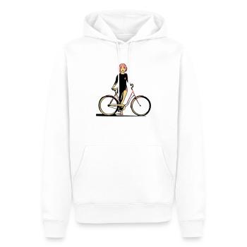 fahrrad mädchen cool - Männer Premium Bio Hoodie - Weiß - Vorne - Nico (187cm)