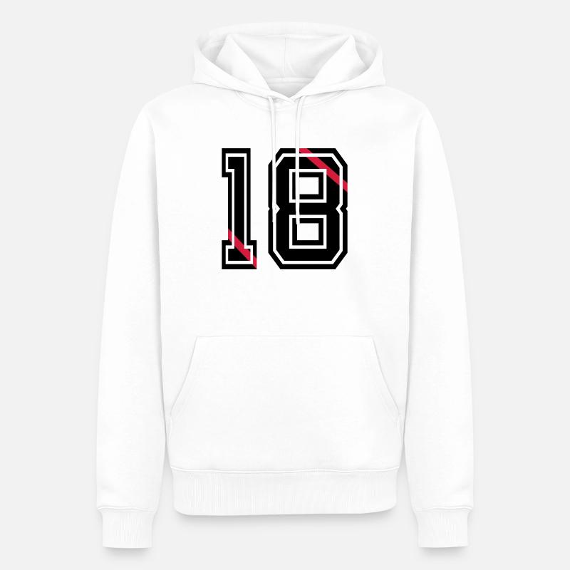 18 - Männer Premium Bio Hoodie - Weiß