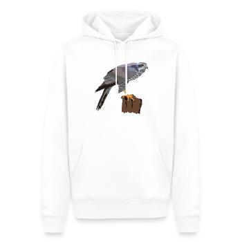 Habicht - Männer Premium Bio Hoodie - Weiß - Vorne - Nico (187cm)