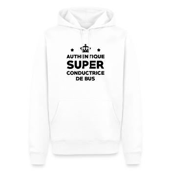 Bus / Conducteur / Chauffeur / Machiniste / Car - Sweat à capuche Premium bio Homme - blanc - Devant - Nico (187cm)