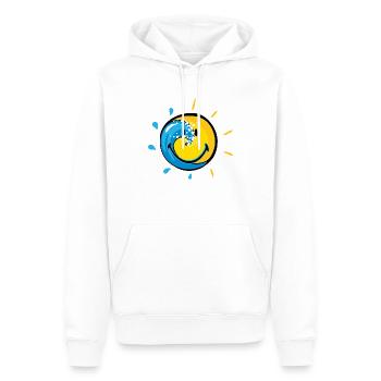 Smiley Splash Sun - Männer Premium Bio Hoodie - Weiß - Vorne - Nico (187cm)