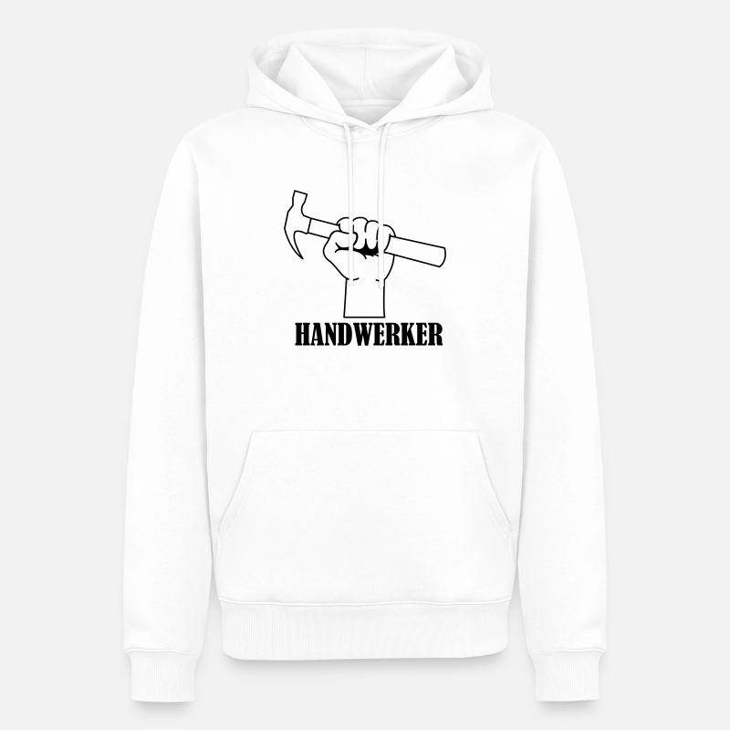 handwerker_01 - Männer Premium Bio Hoodie - Weiß
