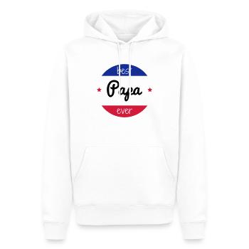 Papa Fête des Pères Naissance Bébé Anniversaire - Sweat à capuche Premium bio Homme - blanc - Devant - Nico (187cm)