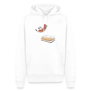 Happy Hot Dog T-Shirt - Power Rangers - Men’s Premium Organic Hoodie - white - Front - Nico (187cm)