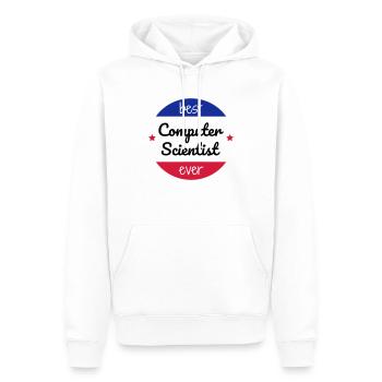 informatique / informaticien / ordinateur / geek - Sweat à capuche Premium bio Homme - blanc - Devant - Nico (187cm)
