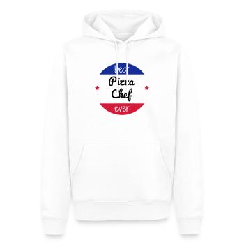 pizza / pizzaiolo / chef / italie / pizzaiola - Sweat à capuche Premium bio Homme - blanc - Devant - Nico (187cm)