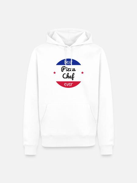 pizza / pizzaiolo / chef / italie / pizzaiola - Sweat à capuche Premium bio Homme - blanc
