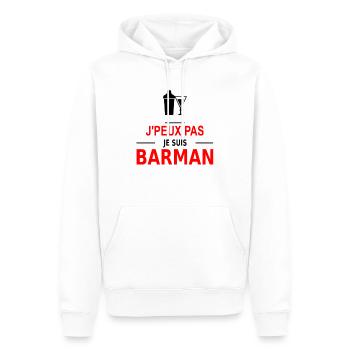 j'peux pas je suis barman - Männer Premium Bio Hoodie - Weiß - Vorne - Nico (187cm)