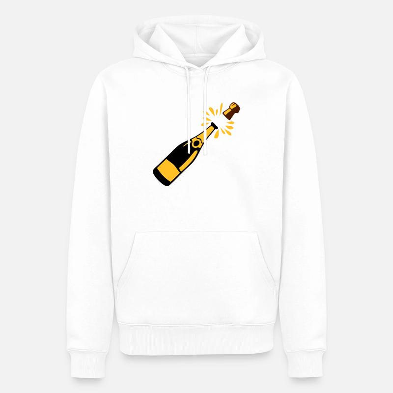 bouteille alcool bouchon saute - Sweat à capuche Premium bio Homme - blanc