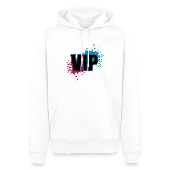 VIP 3D Effekt - Männer Premium Bio Hoodie - Weiß - Vorne - Nico (187cm)