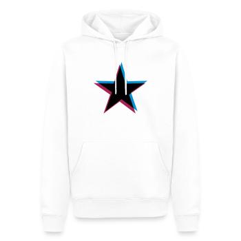 Effet étoile 3D - Sweat à capuche Premium bio Homme - blanc - Devant - Nico (187cm)