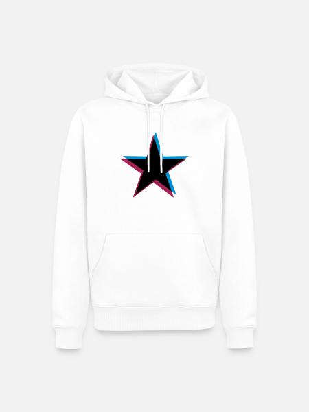 Star 3D effect - Men’s Premium Organic Hoodie - white
