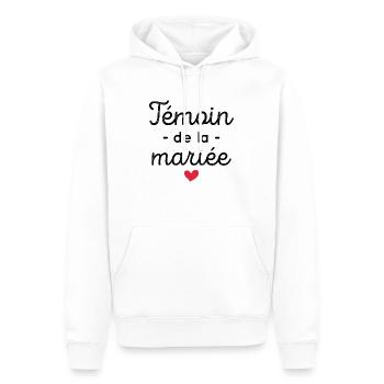 Témoin De La Mariée Mariage Cadeau - Sweat à capuche Premium bio Homme - blanc - Devant - Nico (187cm)