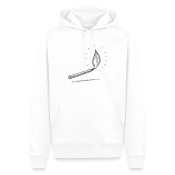 Symbole de feu de lumière d’allumette - Sweat à capuche Premium bio Homme - blanc - Devant - Nico (187cm)