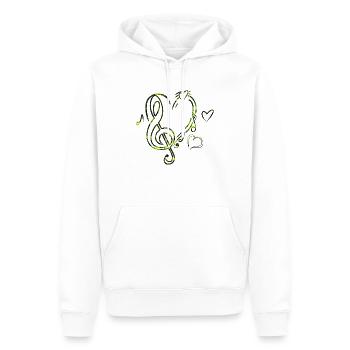 Musik Herz Hellgrün - Männer Premium Bio Hoodie - Weiß - Vorne - Nico (187cm)