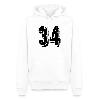 34 Zahl Trikot - Männer Premium Bio Hoodie - Weiß - Vorne - Nico (187cm)