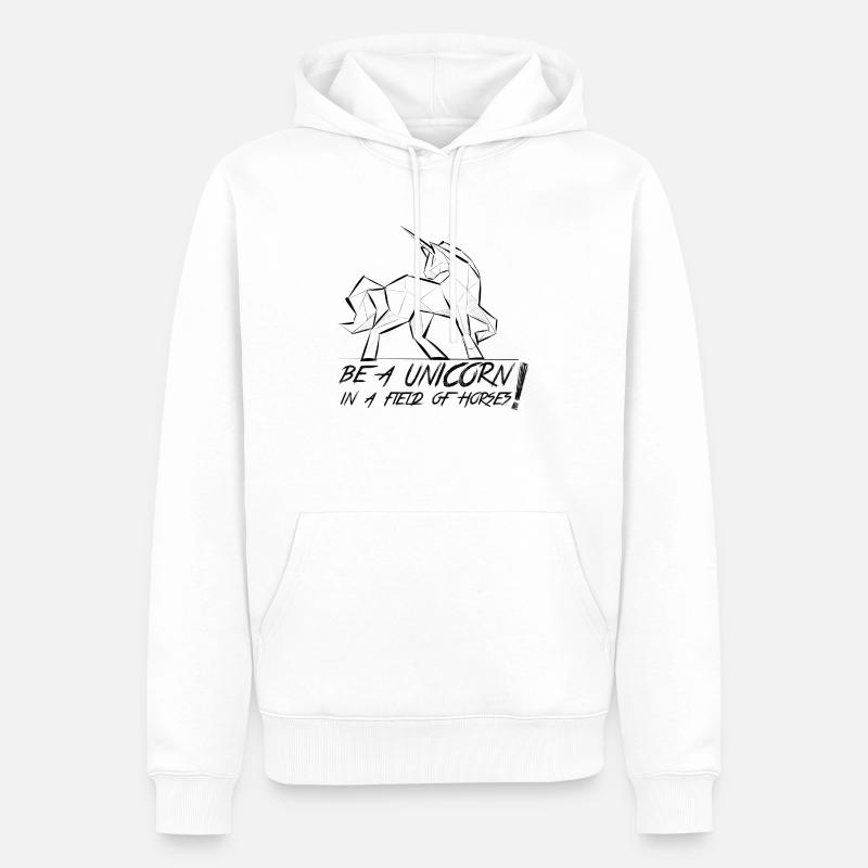 Sei ein Einhorn! - Männer Premium Bio Hoodie - Weiß