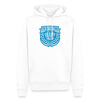 not getting ready today - Männer Premium Bio Hoodie - Weiß - Vorne - Nico (187cm)