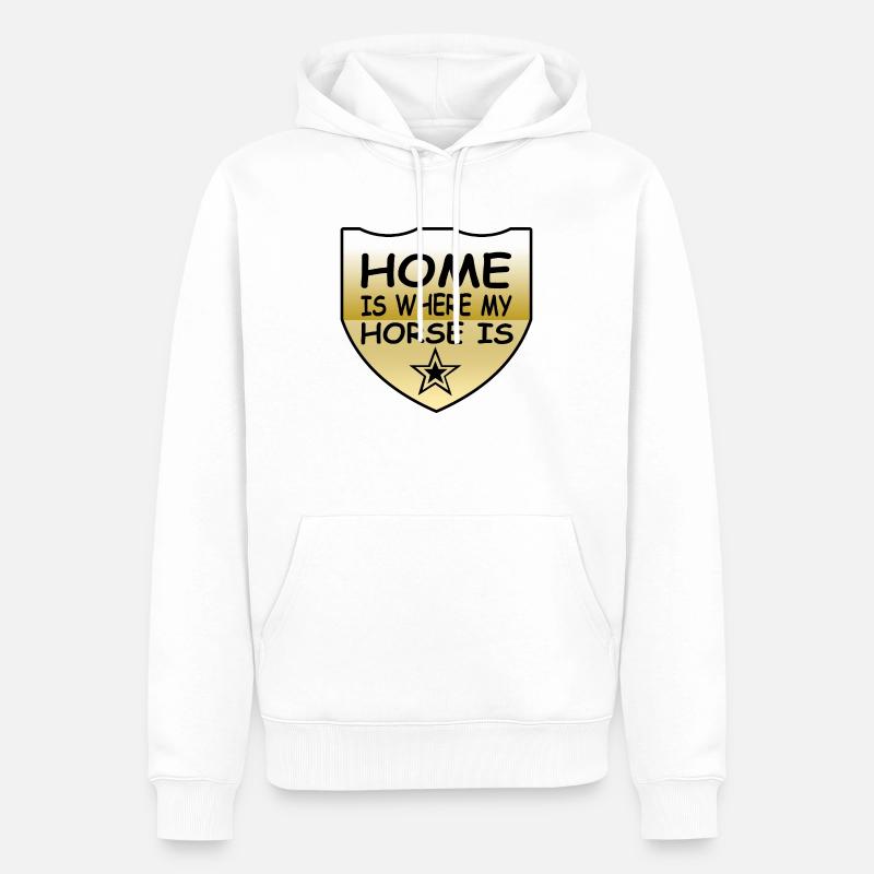 Pferd - Männer Premium Bio Hoodie - Weiß