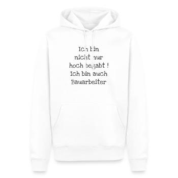 Ich bin auch Bauarbeiter - Männer Premium Bio Hoodie - Weiß - Vorne - Nico (187cm)