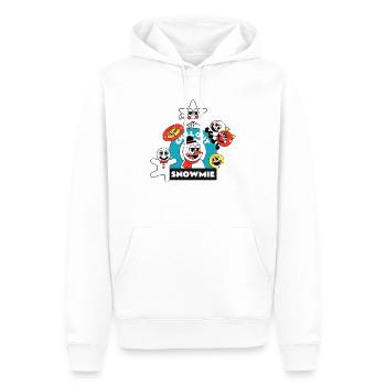 Chilliger Schneemann und seine best friends - Männer Premium Bio Hoodie - Weiß - Vorne - Nico (187cm)