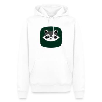 Ratons laveurs Mignon Dessin Animé Raton laveur 38 - Sweat à capuche Premium bio Homme - blanc - Devant - Nico (187cm)