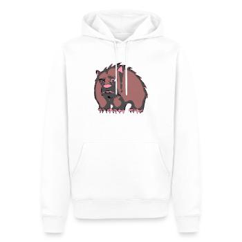 Bebok l'ours triste - Sweat à capuche Premium bio Homme - blanc - Devant - Nico (187cm)