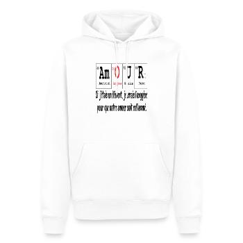 Je serais l'oxygène pour un amour enflammé - Sweat à capuche Premium bio Homme - blanc - Devant - Nico (187cm)